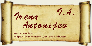Irena Antonijev vizit kartica